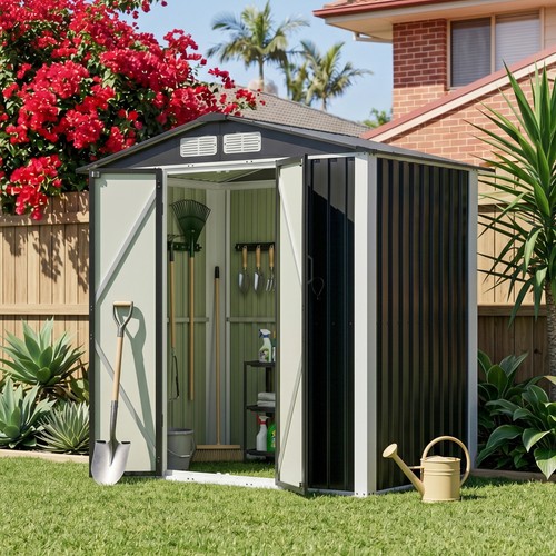 6x4ft metal garden - shed, apex