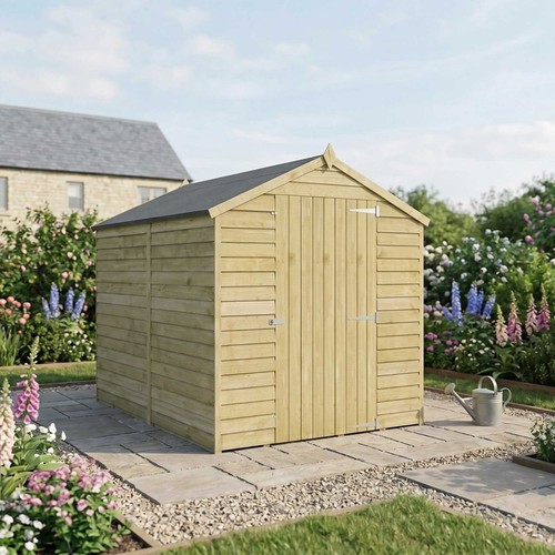 8x6 wooden garden shed overlap - wooden,