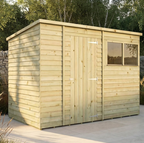 10x6 pent wooden shed single - wooden,