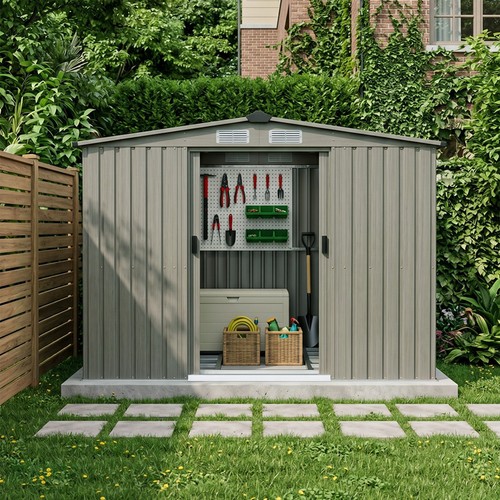 8x8ft galvanized garden - garden, shed