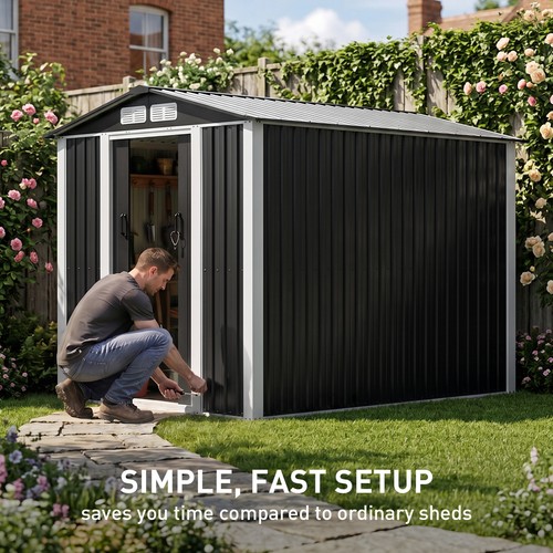 Metal garden shed 8ft - metal,