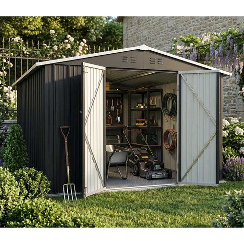 Garden shed 10x12ft metal apex - garden,