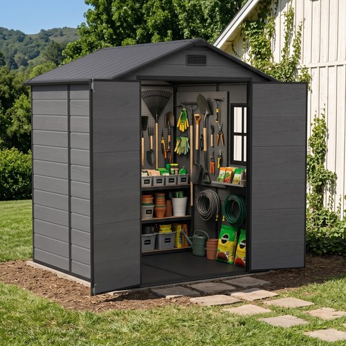 6x6ft plastic garden shed with - 6x6ft,