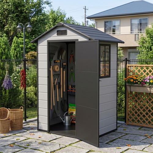 Small plastic garden shed - garden,